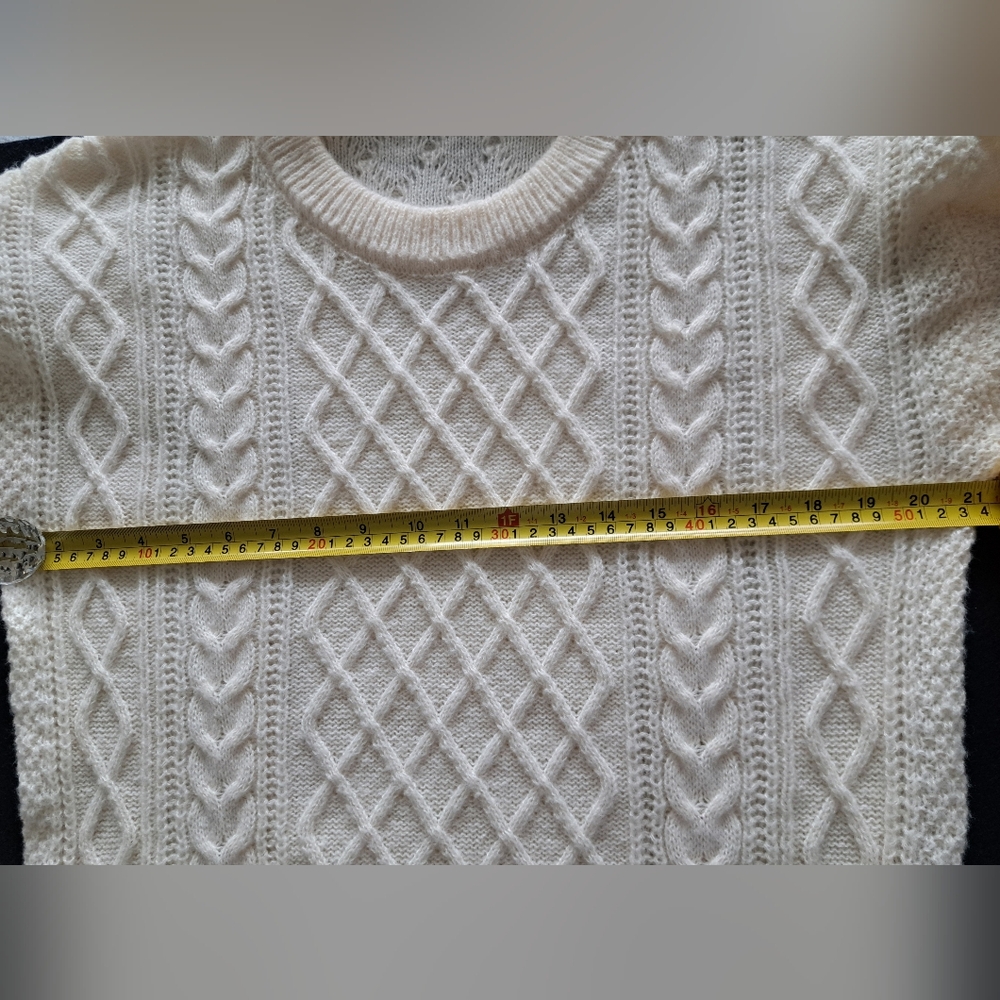 Classic Preppy Knit Sweater in Cream - Picture 7 of 11